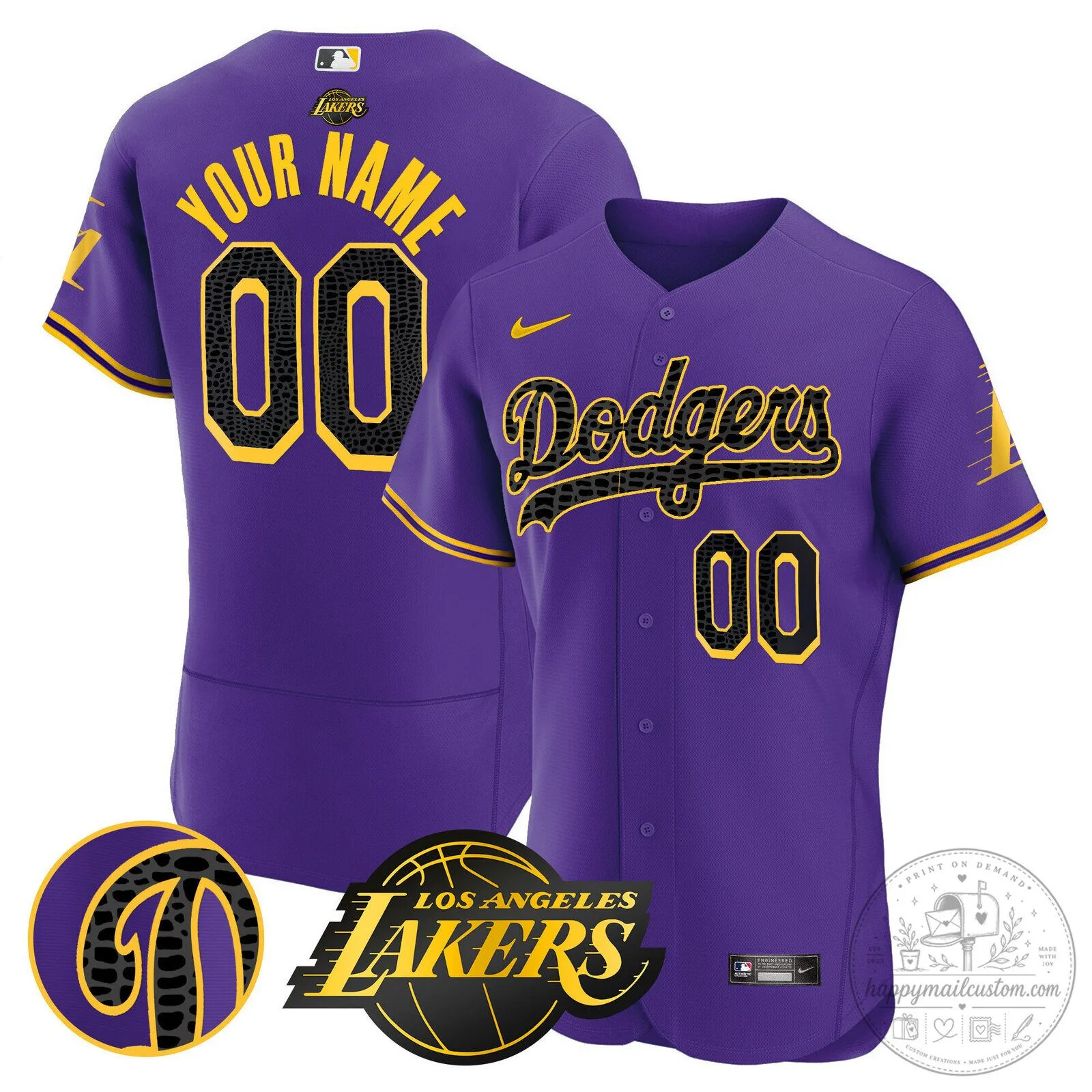 Los Angeles Dodgers Lakers Black Mamba Edition Baseball Jersey 14 Los Angeles Dodgers Lakers Black Mamba Edition Baseball Jersey