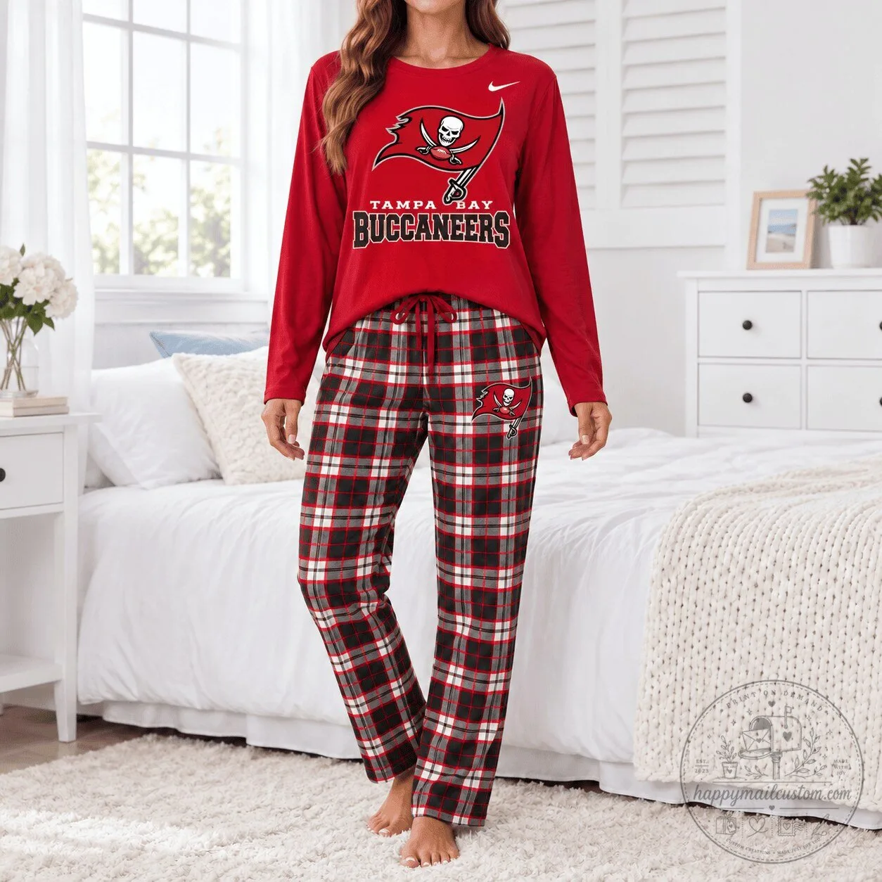 Tampa Bay Buccaneers National Football League Plaid Pajamas Set