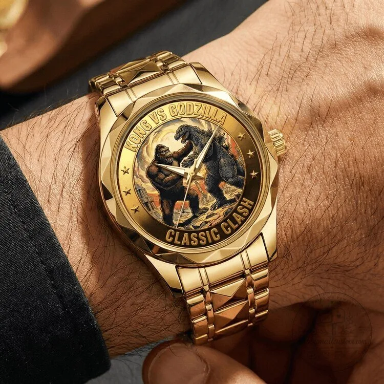 Kong Versus Godzilla Classic Clash Gold Tone Stainless Steel Watch 9 Kong Versus Godzilla Classic Clash Gold Tone Stainless Steel Watch