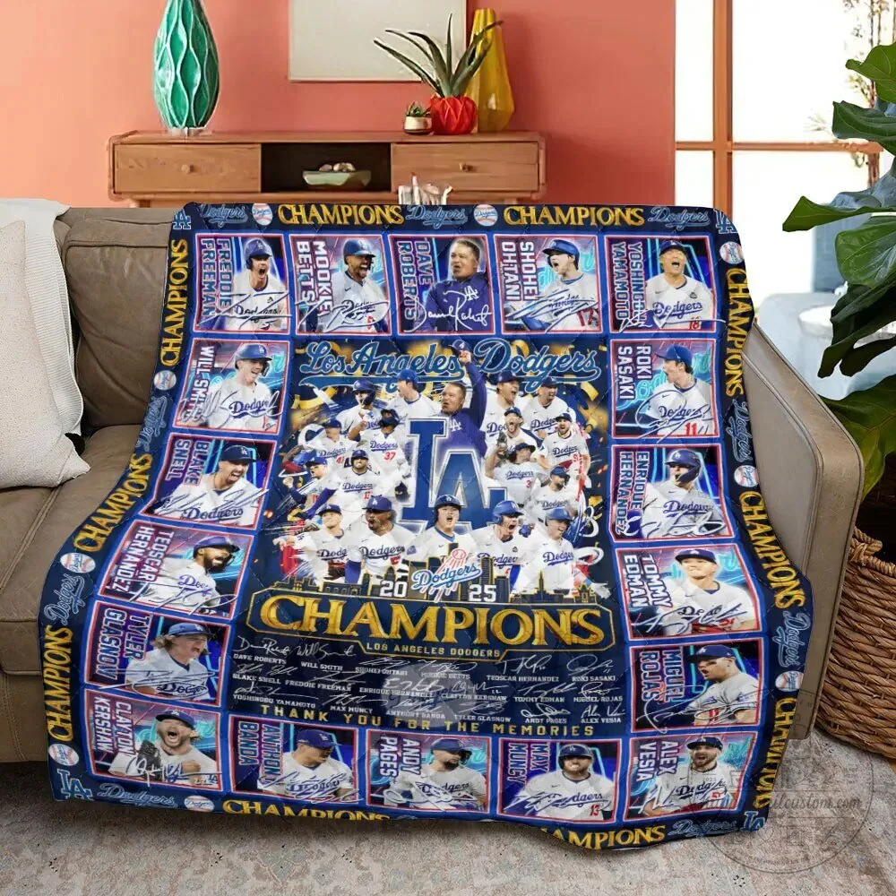 Los Angeles Dodgers 2025 World Series Champions Baseball Team Blanket 8 Los Angeles Dodgers 2025 World Series Champions Baseball Team Blanket