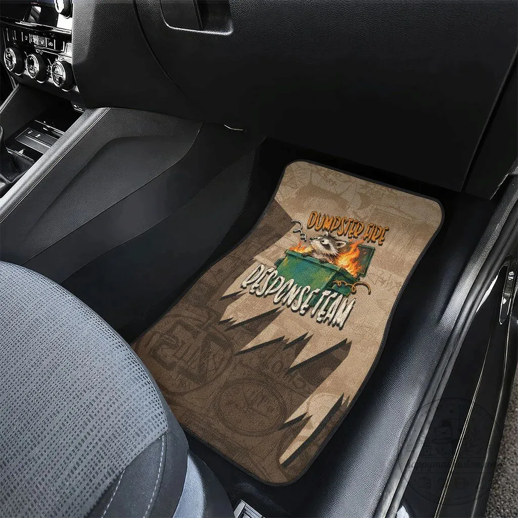 Dumpster Fire Response Team Funny Raccoon Cartoon Vintage Grunge Car Mat Set 12 Dumpster Fire Response Team Funny Raccoon Cartoon Vintage Grunge Car Mat Set