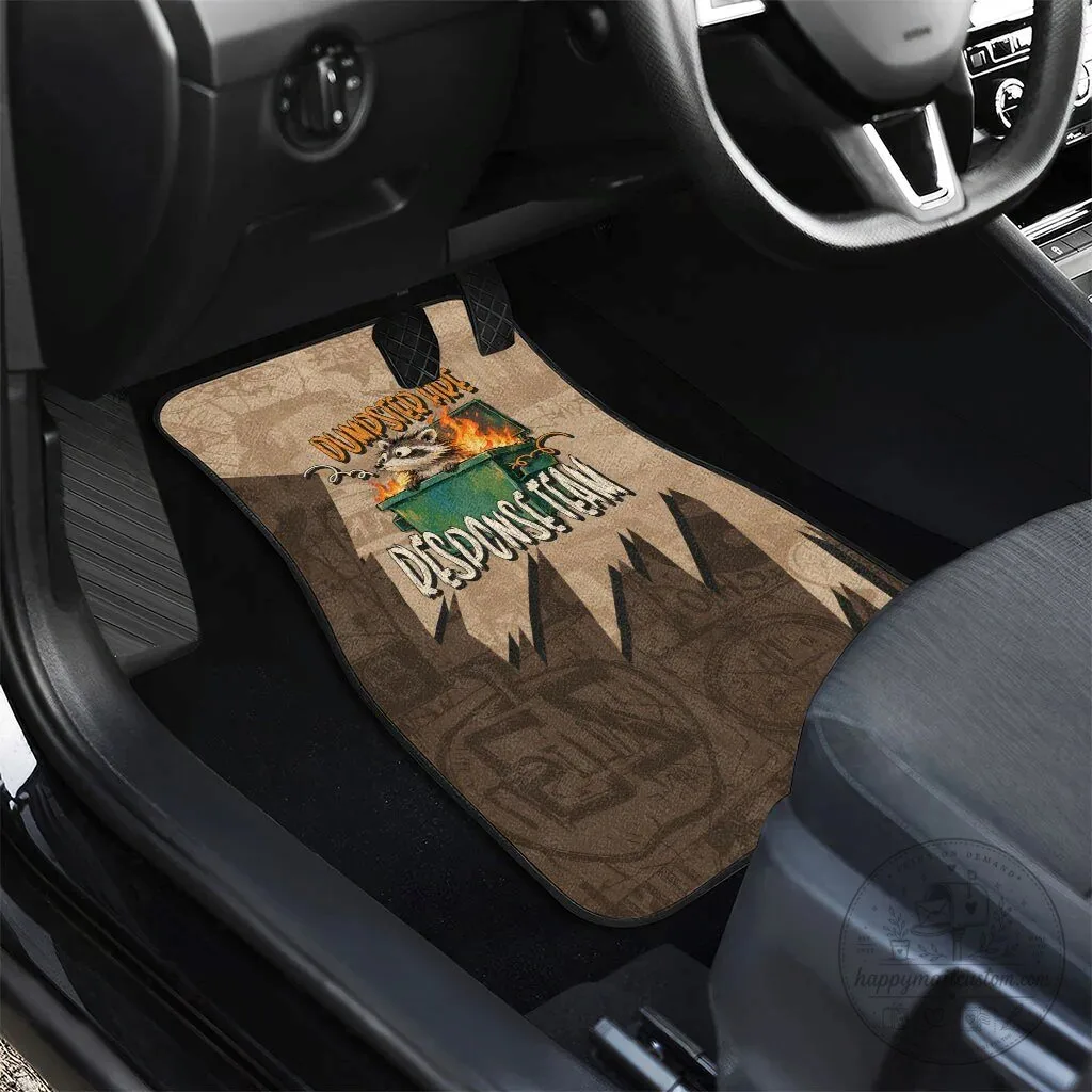 Dumpster Fire Response Team Funny Raccoon Cartoon Vintage Grunge Car Mat Set 13 Dumpster Fire Response Team Funny Raccoon Cartoon Vintage Grunge Car Mat Set