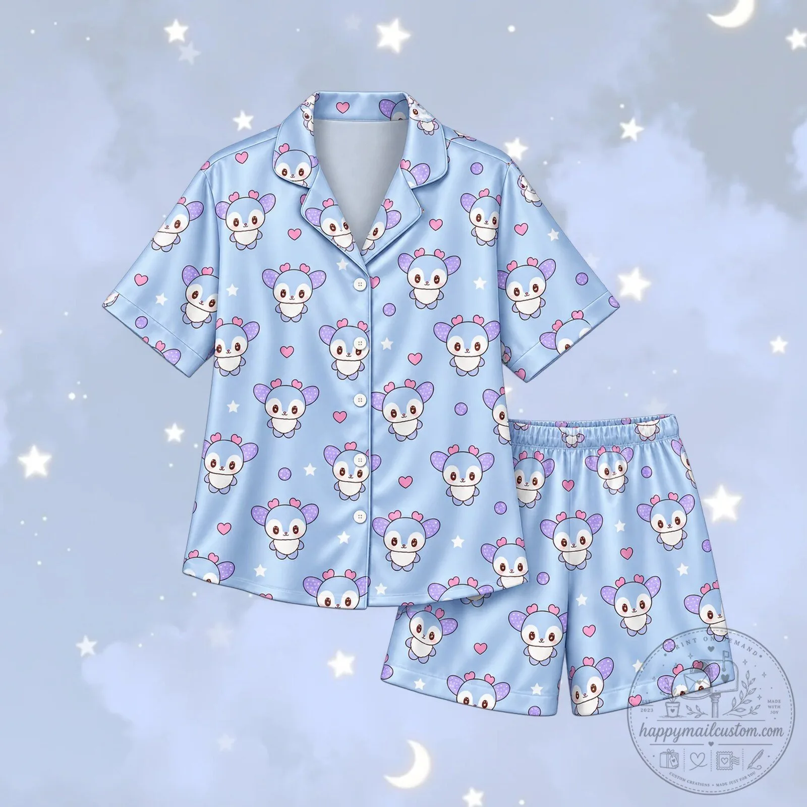 Twice Myoui Mina Myodette Mascot Pastel Coquette Pajama Set 7 Twice Myoui Mina Myodette Mascot Pastel Coquette Pajama Set