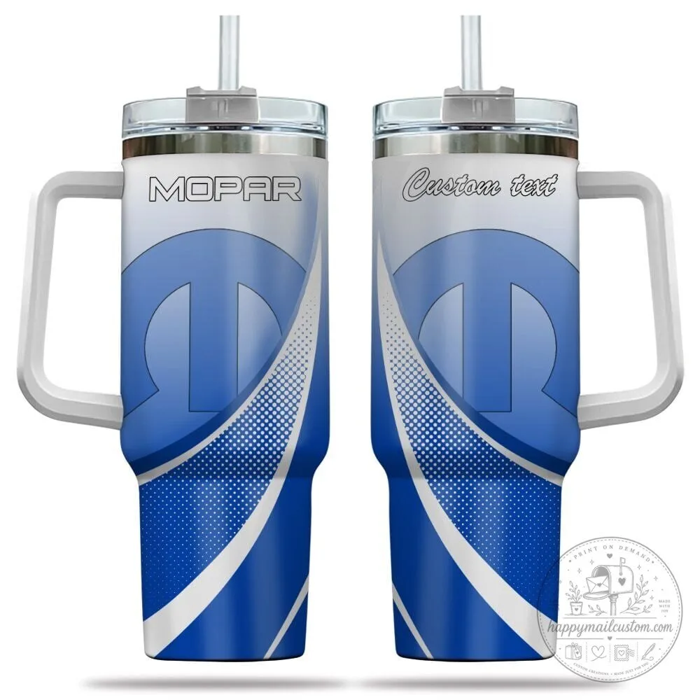 Mopar Logo Blue Gradient Custom Name Stainless Steel 40oz Tumbler with Handle 7 Mopar Logo Blue Gradient Custom Name Stainless Steel 40oz Tumbler with Handle