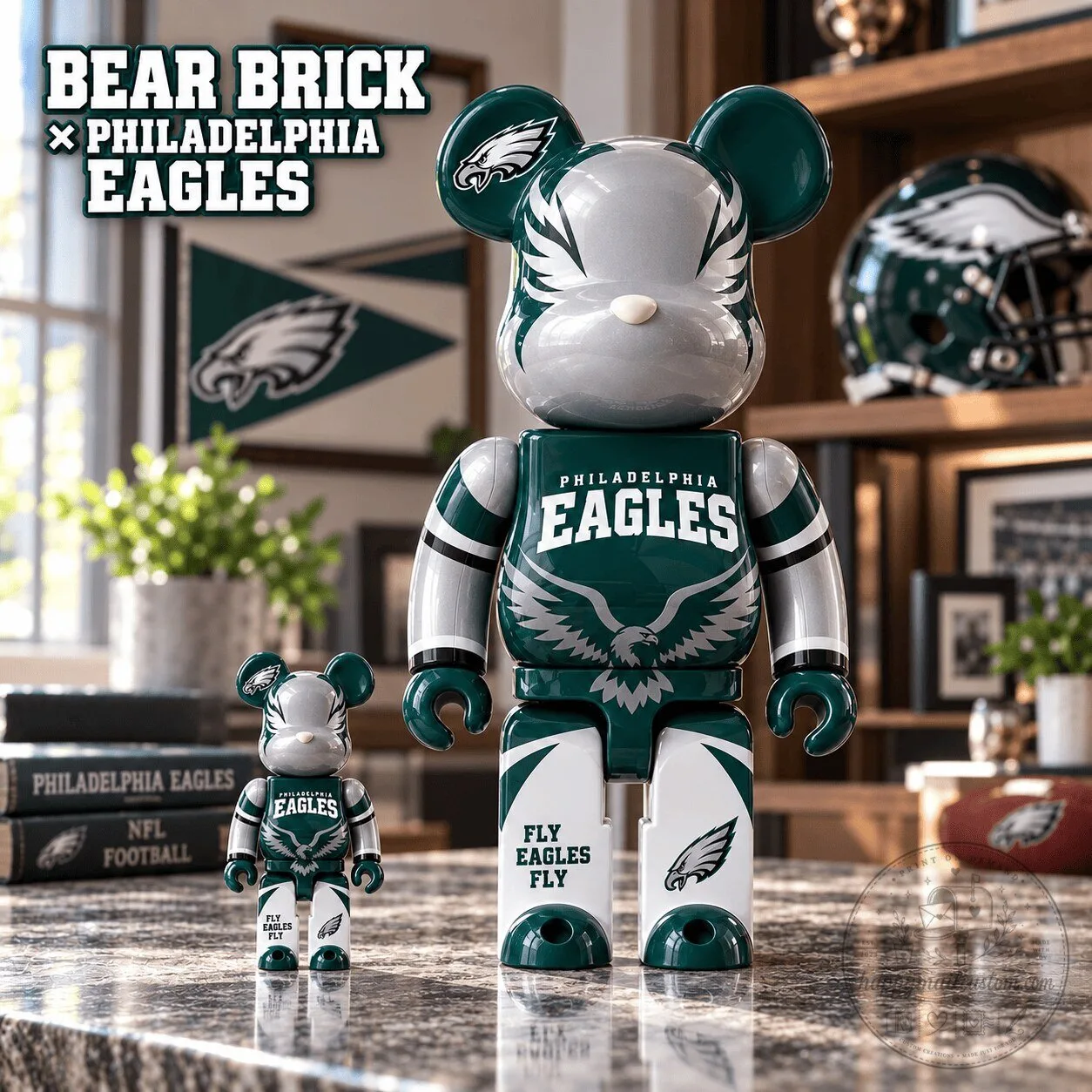 Philadelphia Eagles Bearbrick Collectible Figurine Set
