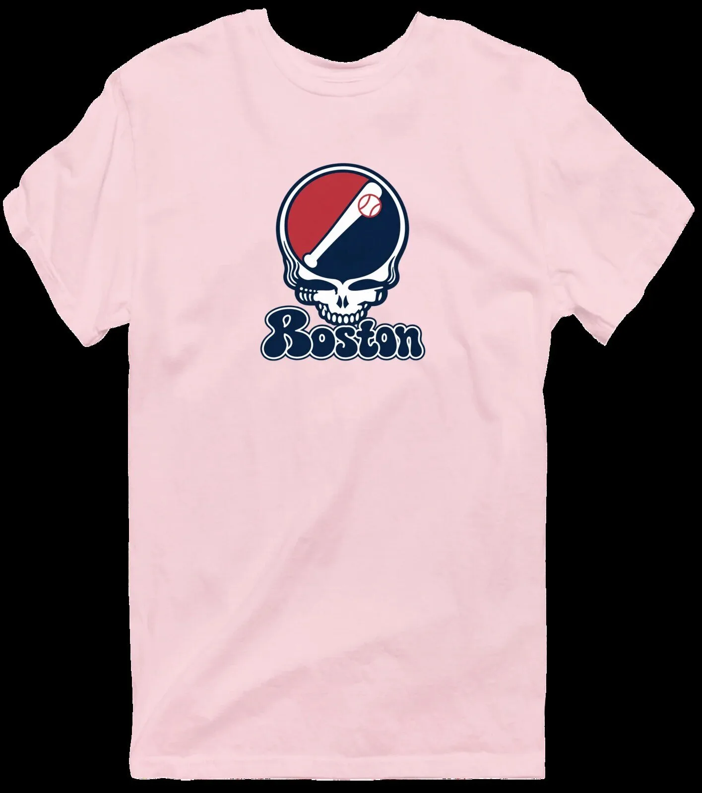 Boston Grateful Dead Steal Your Face Baseball Skull T-Shirt 18 Boston Grateful Dead Steal Your Face Baseball Skull T-Shirt