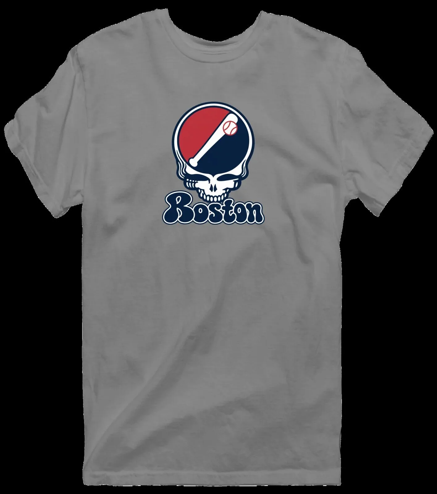 Boston Grateful Dead Steal Your Face Baseball Skull T-Shirt 19 Boston Grateful Dead Steal Your Face Baseball Skull T-Shirt
