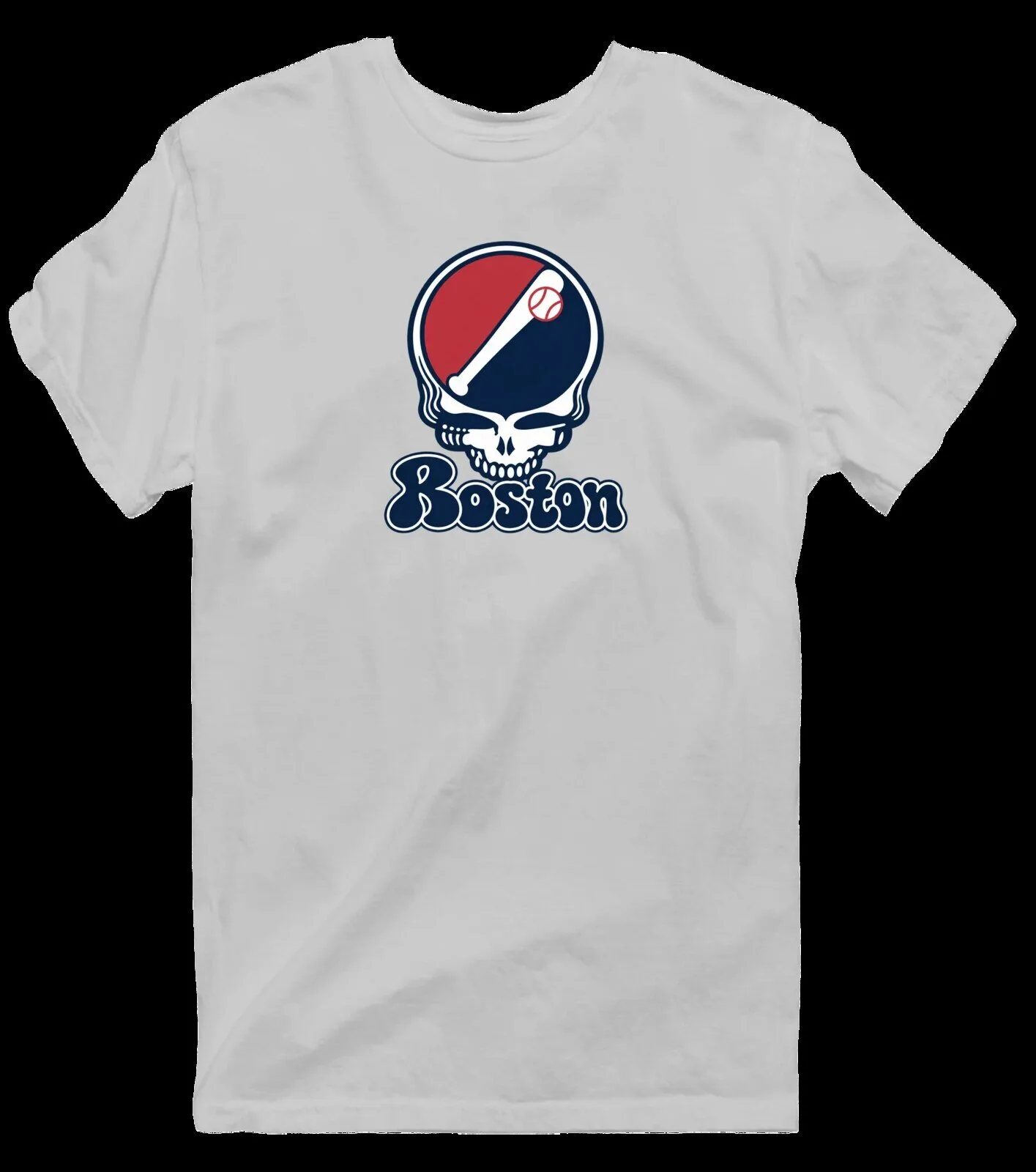 Boston Grateful Dead Steal Your Face Baseball Skull T-Shirt 20 Boston Grateful Dead Steal Your Face Baseball Skull T-Shirt