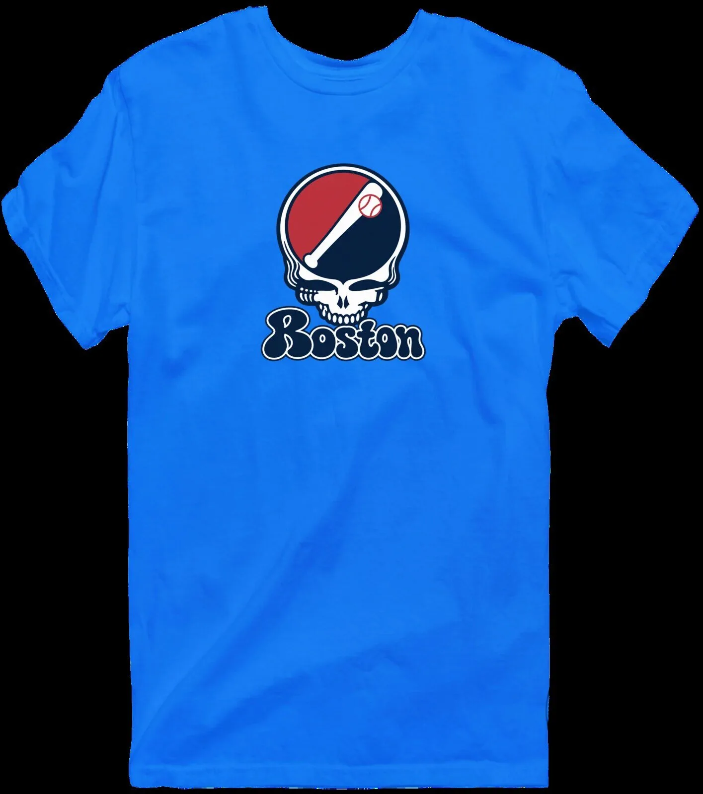 Boston Grateful Dead Steal Your Face Baseball Skull T-Shirt 22 Boston Grateful Dead Steal Your Face Baseball Skull T-Shirt