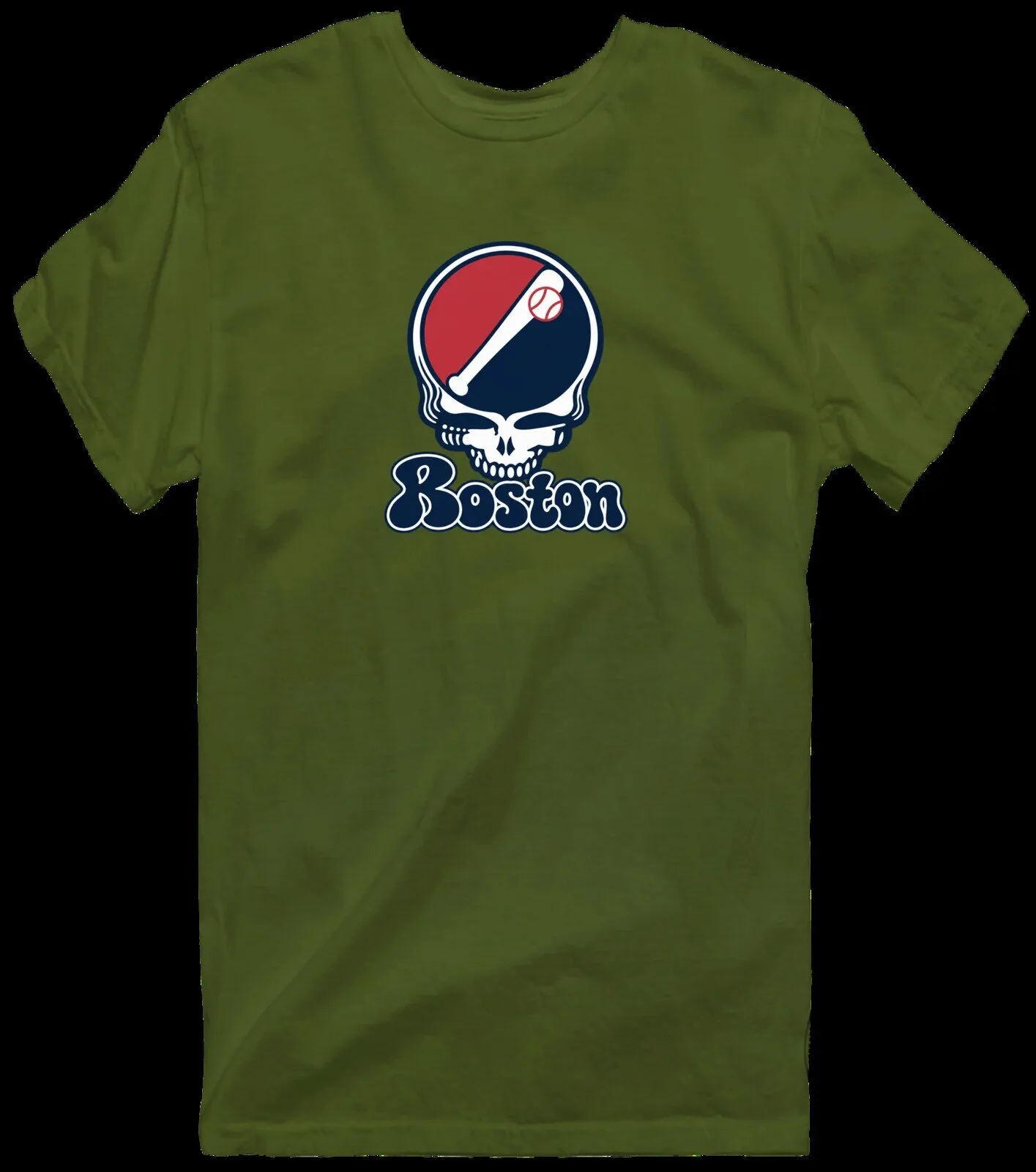 Boston Grateful Dead Steal Your Face Baseball Skull T-Shirt 23 Boston Grateful Dead Steal Your Face Baseball Skull T-Shirt