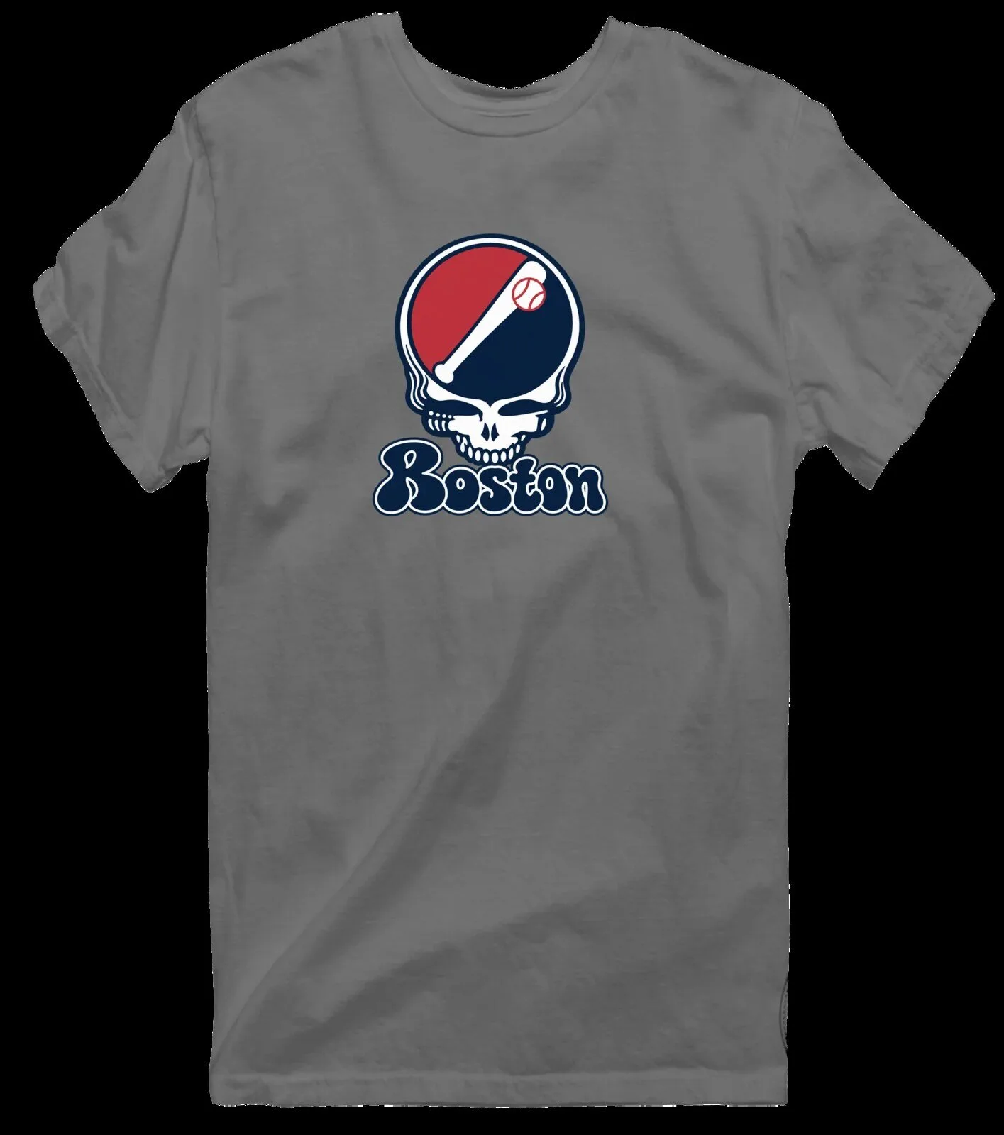 Boston Grateful Dead Steal Your Face Baseball Skull T-Shirt 24 Boston Grateful Dead Steal Your Face Baseball Skull T-Shirt