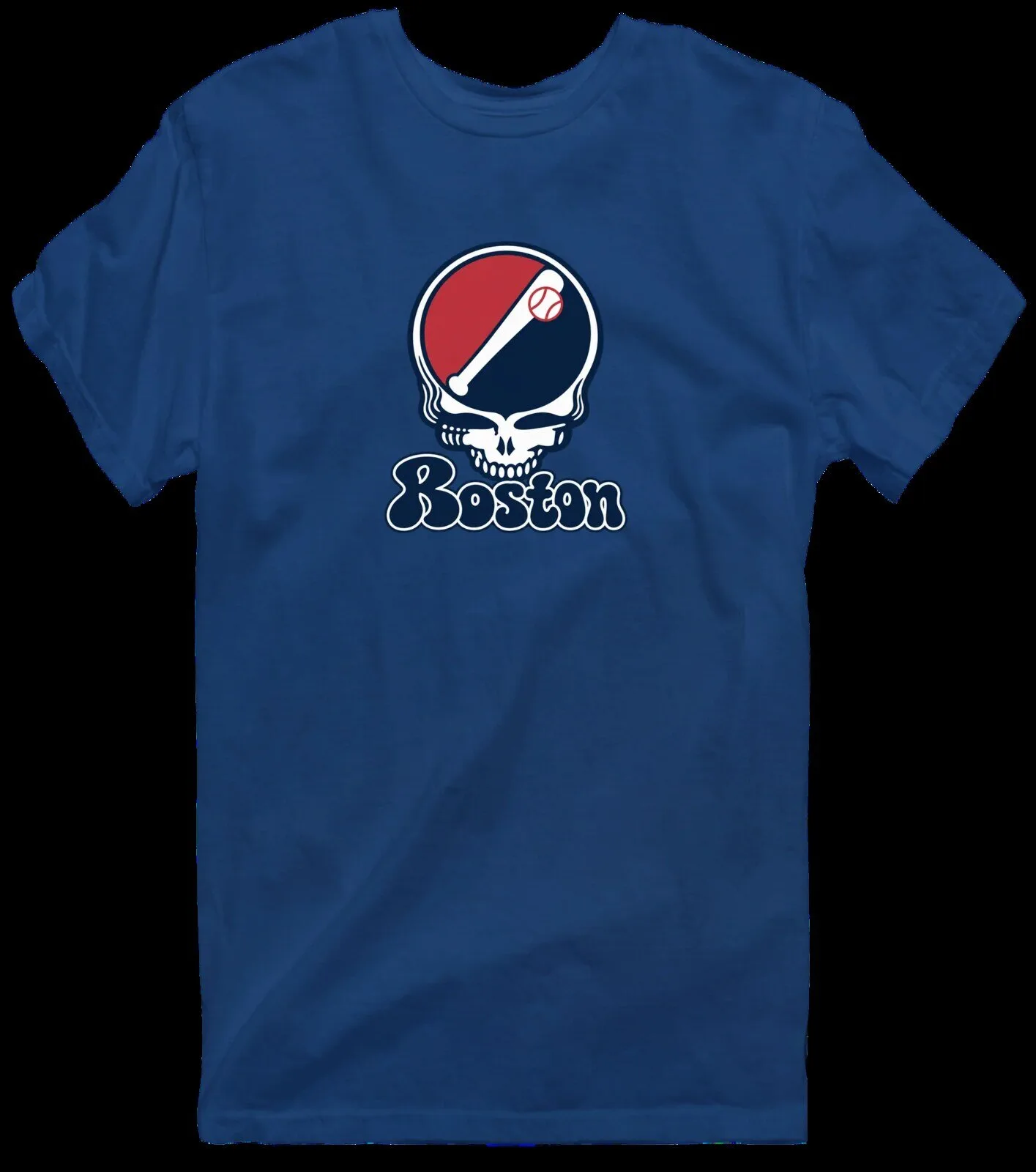 Boston Grateful Dead Steal Your Face Baseball Skull T-Shirt 25 Boston Grateful Dead Steal Your Face Baseball Skull T-Shirt