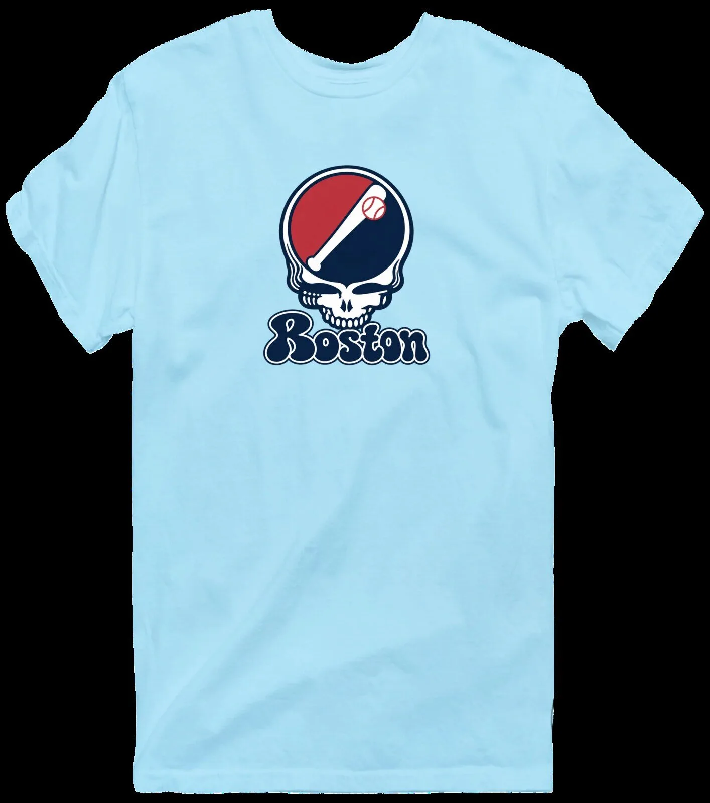 Boston Grateful Dead Steal Your Face Baseball Skull T-Shirt 26 Boston Grateful Dead Steal Your Face Baseball Skull T-Shirt