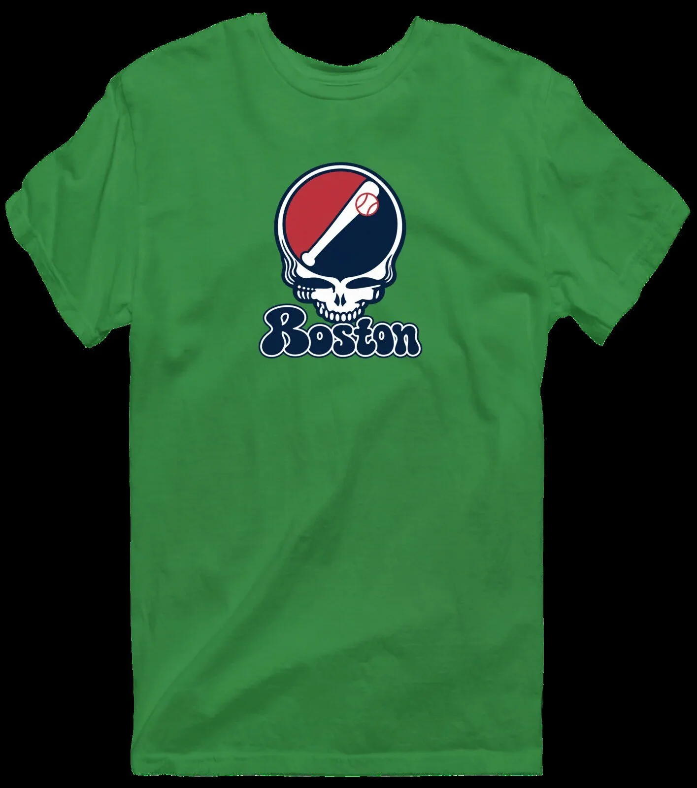 Boston Grateful Dead Steal Your Face Baseball Skull T-Shirt 27 Boston Grateful Dead Steal Your Face Baseball Skull T-Shirt