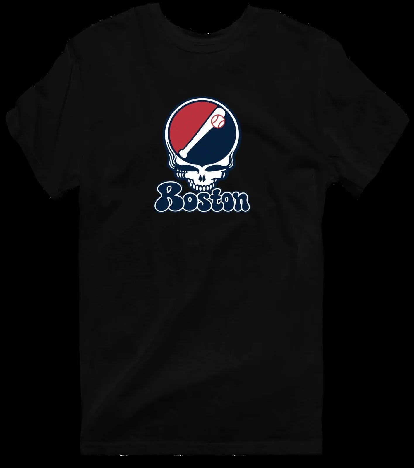 Boston Grateful Dead Steal Your Face Baseball Skull T-Shirt 29 Boston Grateful Dead Steal Your Face Baseball Skull T-Shirt