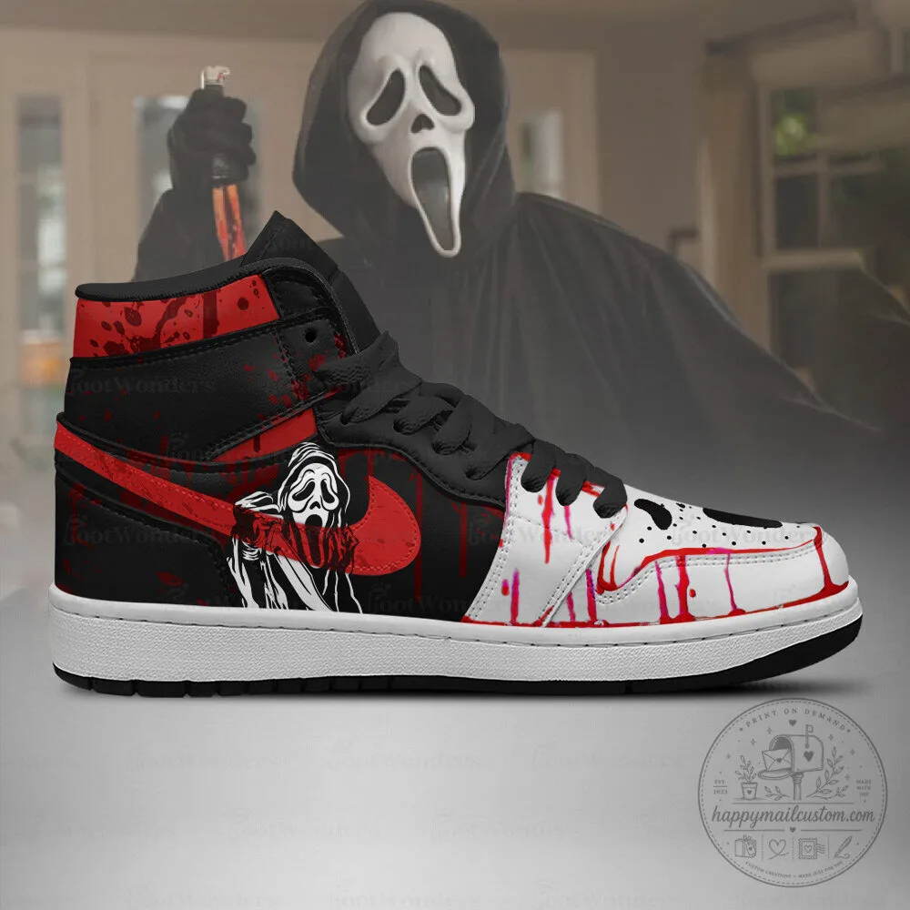 Ghostface Scream Horror Movie High-Top Sneakers 8 Ghostface Scream Horror Movie High-Top Sneakers