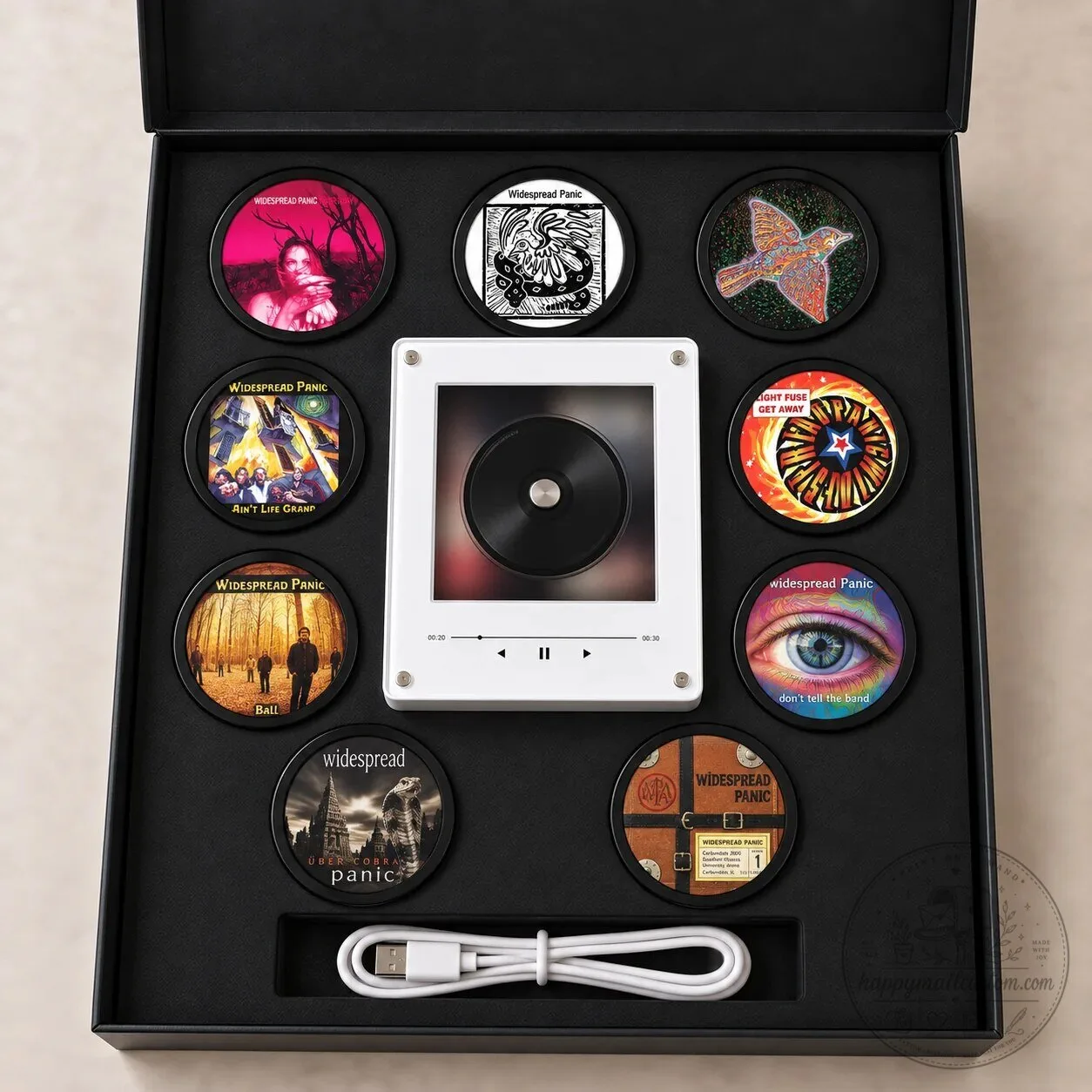 Widespread Panic Magnetic Music Player Set with Mini Vinyl Album Discs