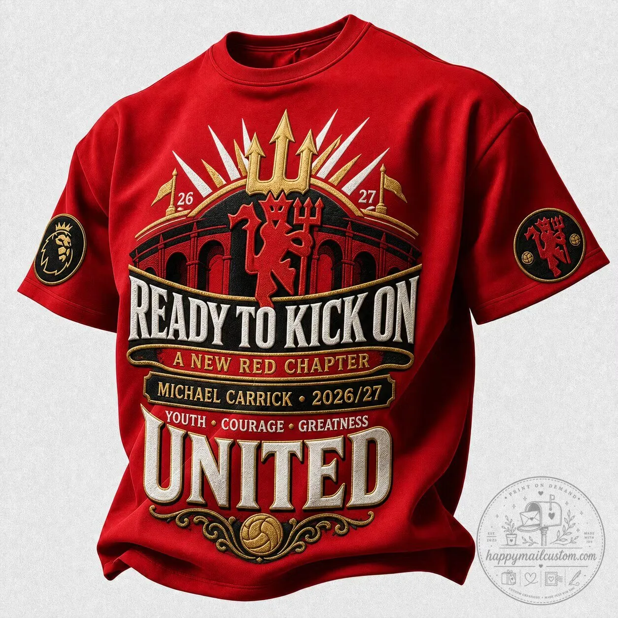 Manchester United Michael Carrick Ready To Kick On 2026 2027 Red T-Shirt