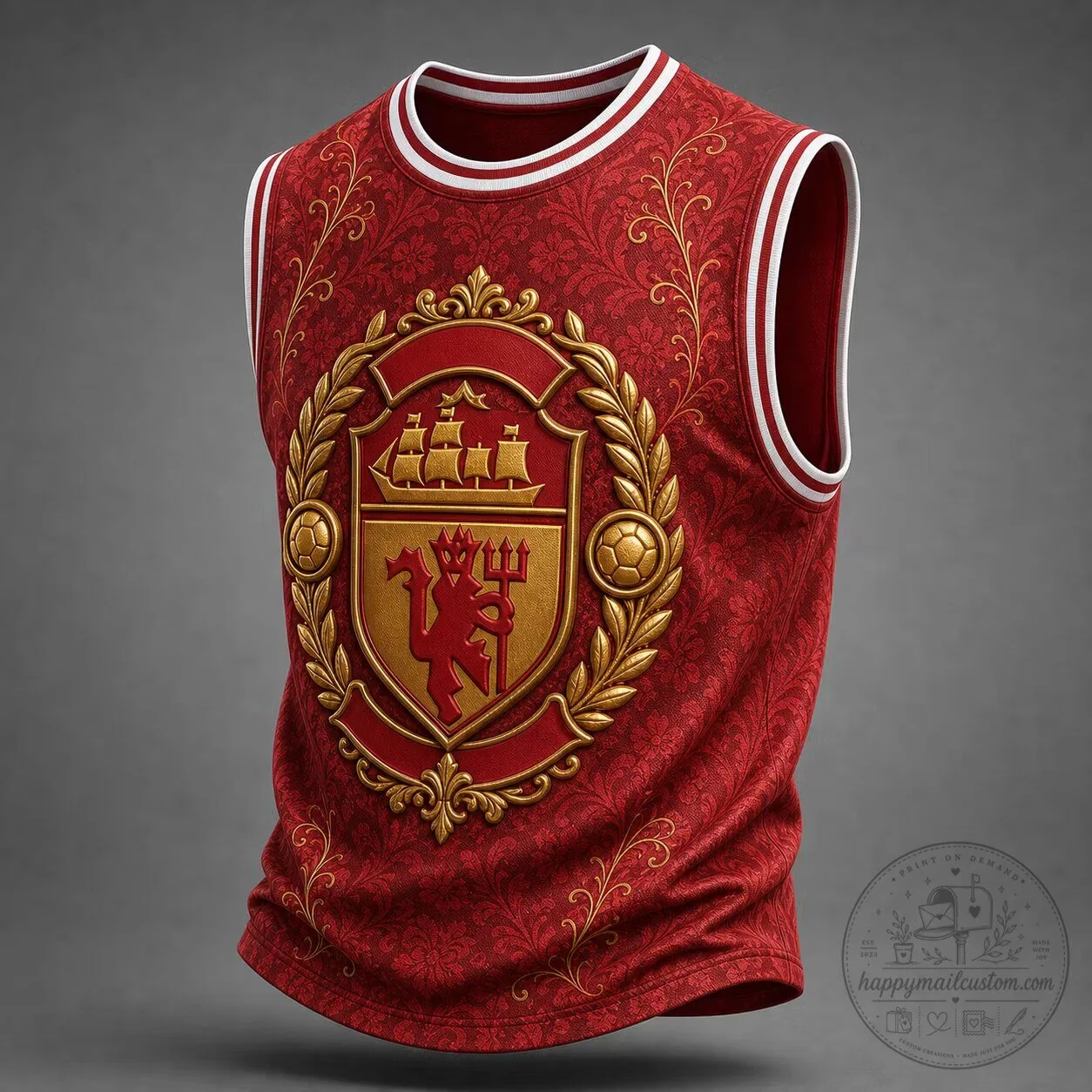 Manchester United Football Club Red Ornate Crest Tank Top