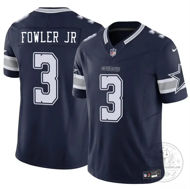 Dallas Cowboys Football Dante Fowler Junior Number 3 Navy Blue Jersey