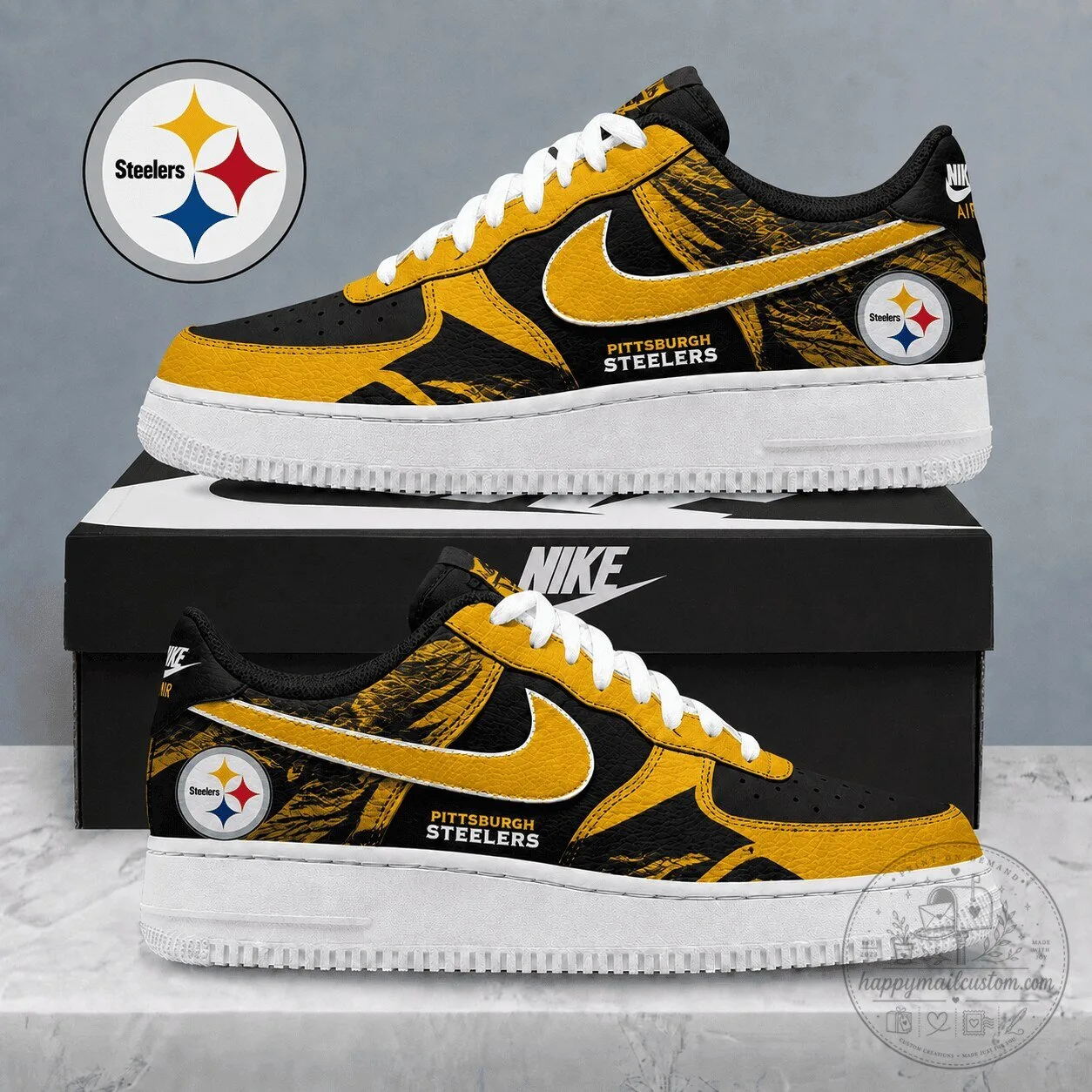 Pittsburgh Steelers NFL Football Team Logo Custom Design Sneakers