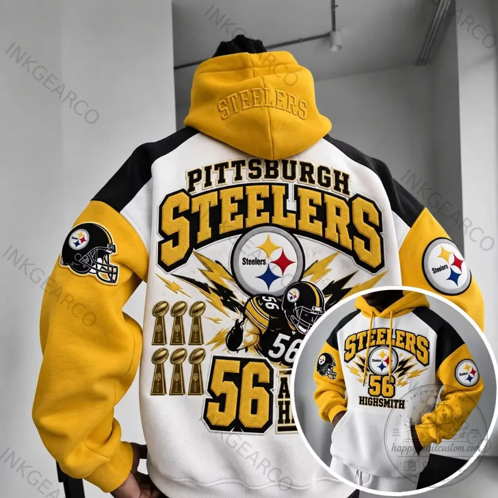 Pittsburgh Steelers Number 56 Patrick Highsmith American Football Hoodie Pittsburgh Steelers Number 56 Patrick Highsmith American Football Hoodie
