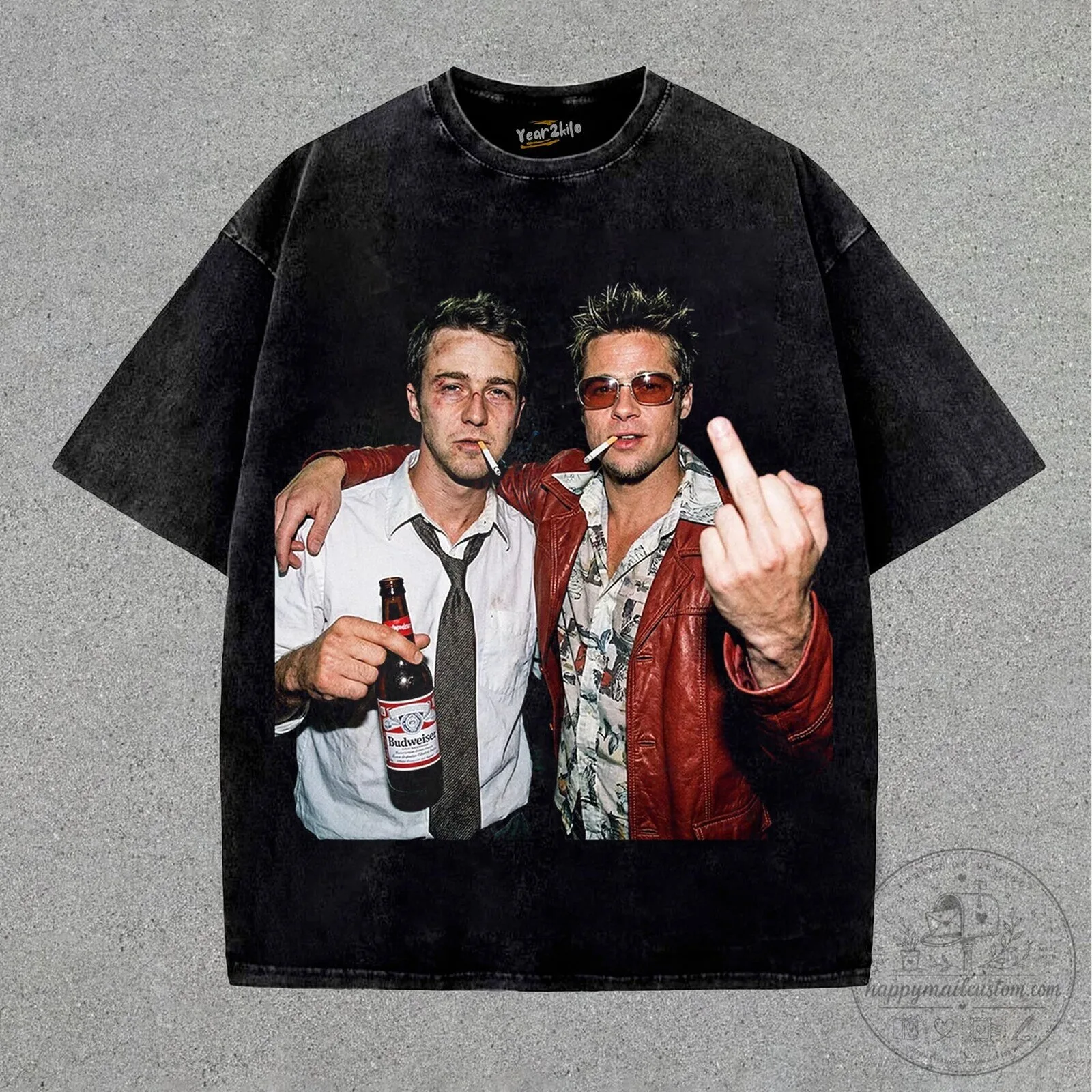 Fight Club Tyler Durden and Narrator Movie Scene Black T-Shirt