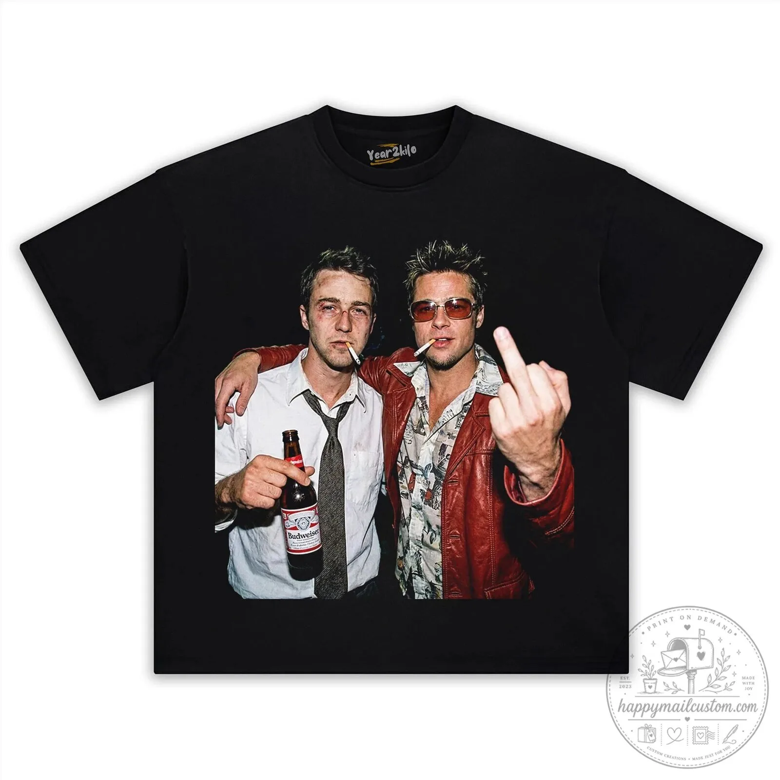 Fight Club Tyler Durden and Narrator Movie Scene Black T-Shirt 13 Fight Club Tyler Durden and Narrator Movie Scene Black T-Shirt