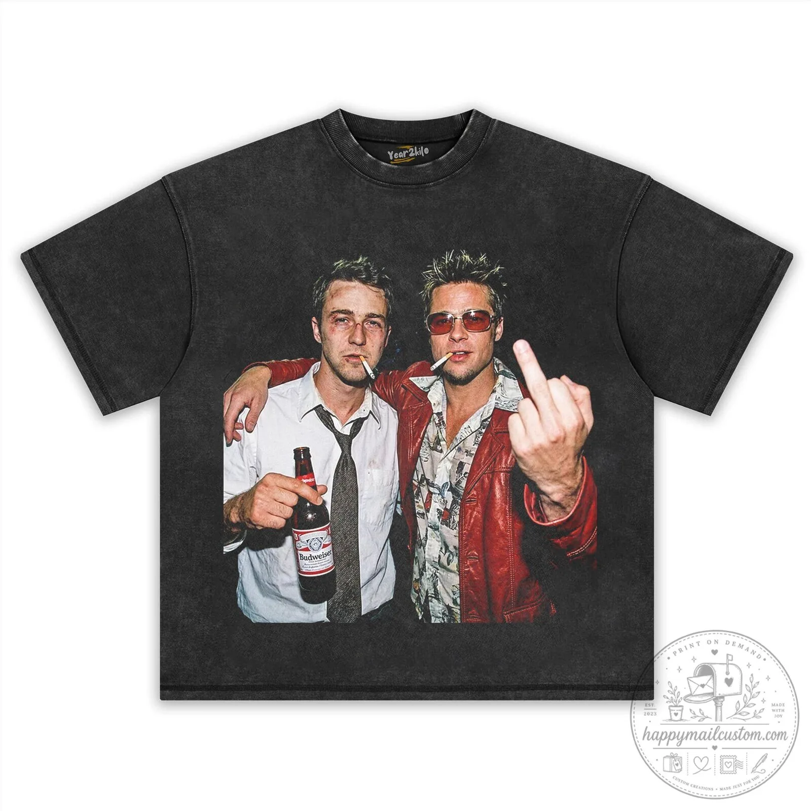 Fight Club Tyler Durden and Narrator Movie Scene Black T-Shirt 14 Fight Club Tyler Durden and Narrator Movie Scene Black T-Shirt
