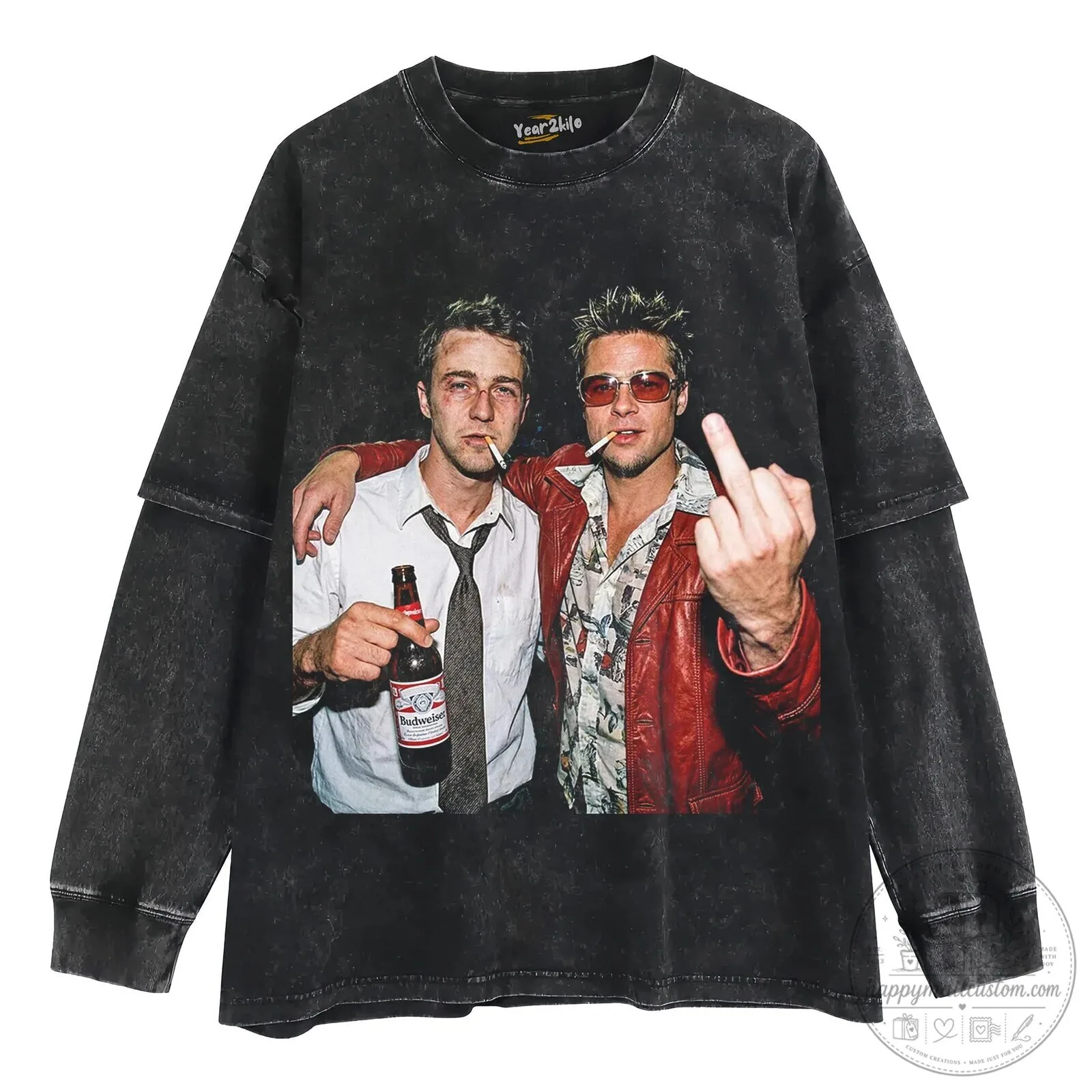 Fight Club Tyler Durden and Narrator Movie Scene Black T-Shirt 16 Fight Club Tyler Durden and Narrator Movie Scene Black T-Shirt