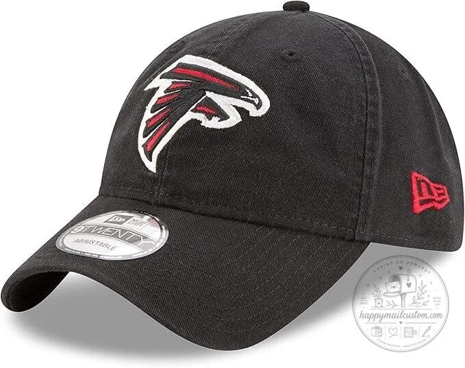 Atlanta Falcons NFL Football Team Black Adjustable Baseball Cap Hat