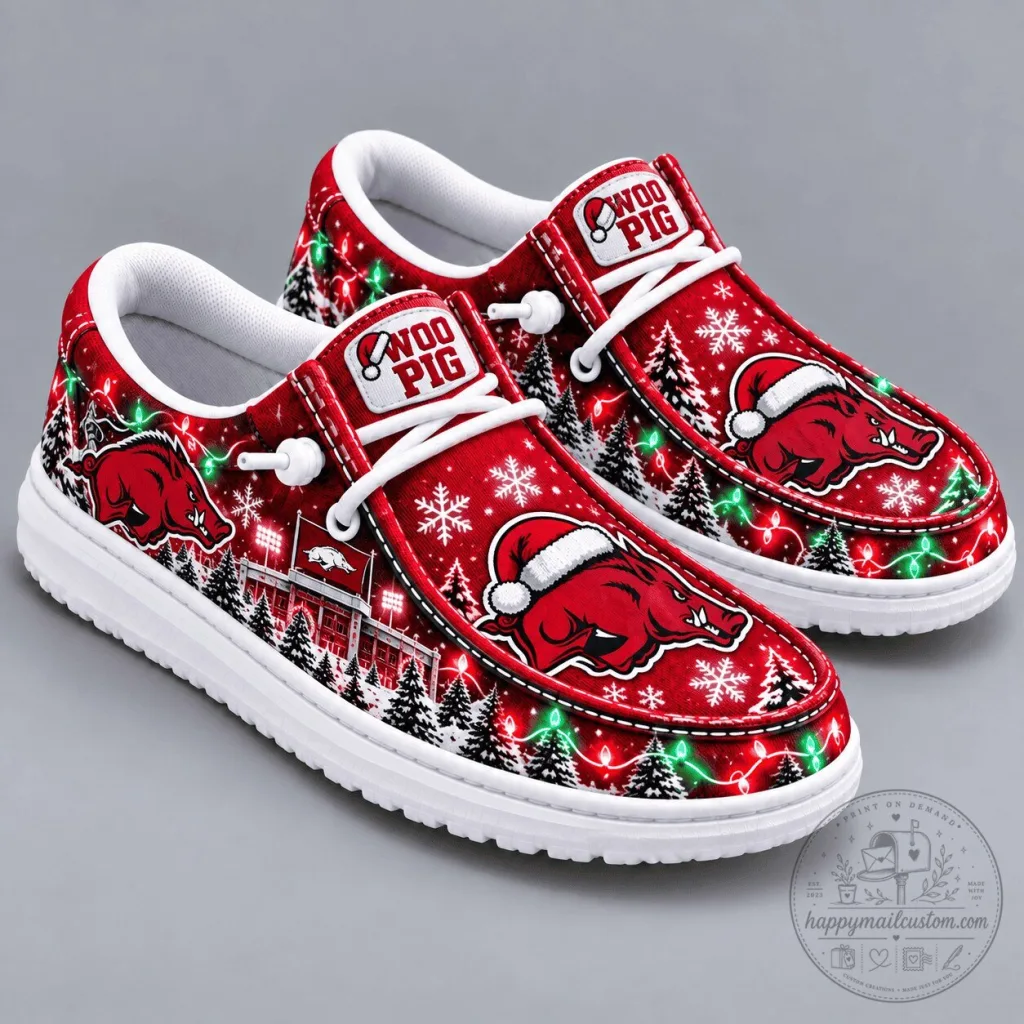Arkansas Razorbacks Christmas Spirit Holiday Loafers Shoes Arkansas Razorbacks Christmas Spirit Holiday Loafers Shoes