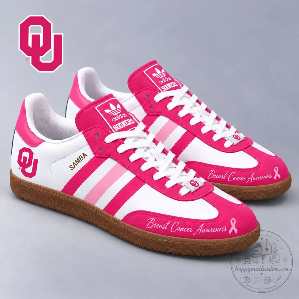 Oklahoma Sooners Breast Cancer Awareness Samba Shoes Oklahoma Sooners Breast Cancer Awareness Samba Shoes
