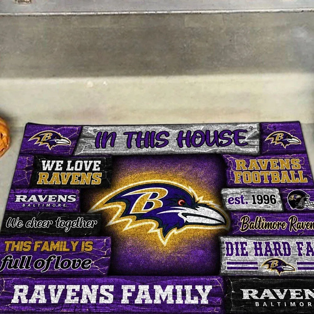 Baltimore Ravens Football Team Family Slogan Welcome Home Doormat