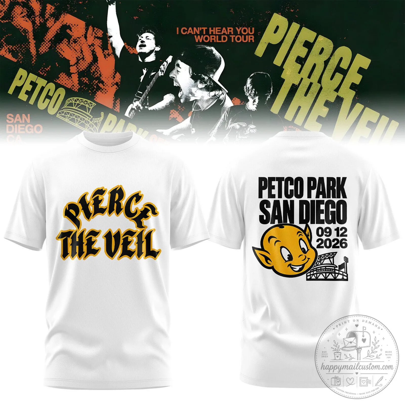 Pierce The Veil Petco Park San Diego Concert T-Shirt
