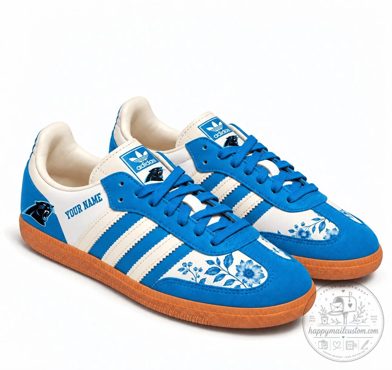Carolina Panthers Floral Heritage Samba Shoes 5 Carolina Panthers Floral Heritage Samba Shoes