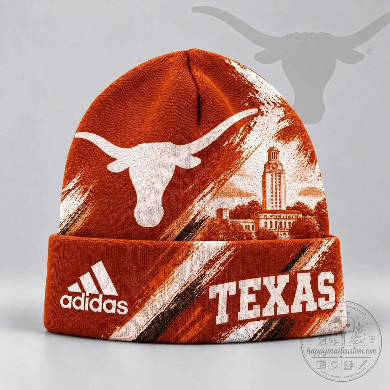 Texas Longhorns NCAA Varsity Brushstroke Knit Cuffed Beanie Hat