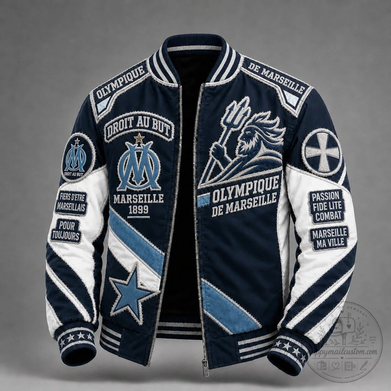 Olympique de Marseille Football Club Bomber Jacket 2 Olympique de Marseille Football Club Bomber Jacket