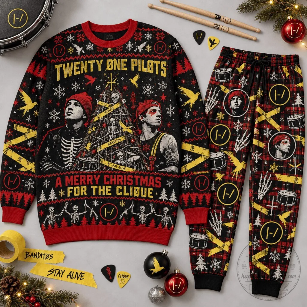 Twenty One Pilots Merry Christmas For The Clique Ugly Sweater Twenty One Pilots Merry Christmas For The Clique Ugly Sweater