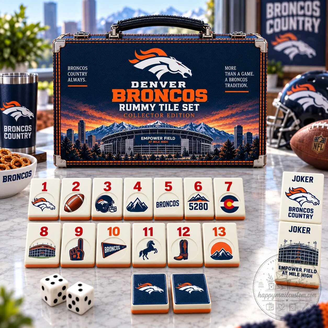 Denver Broncos Rummy Tile Set Collector Edition Game