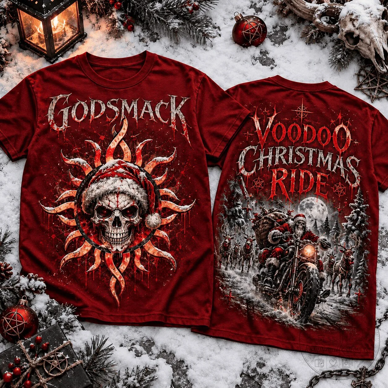 Godsmack Voodoo Christmas Ride Heavy Metal Band Christmas T-Shirt