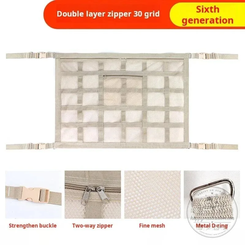 Overhead Mesh Gear Storage Bag for Car, Van, SUV, Boat, and Rooftop Tent 27 Overhead Mesh Gear Storage Bag for Car, Van, SUV, Boat, and Rooftop Tent