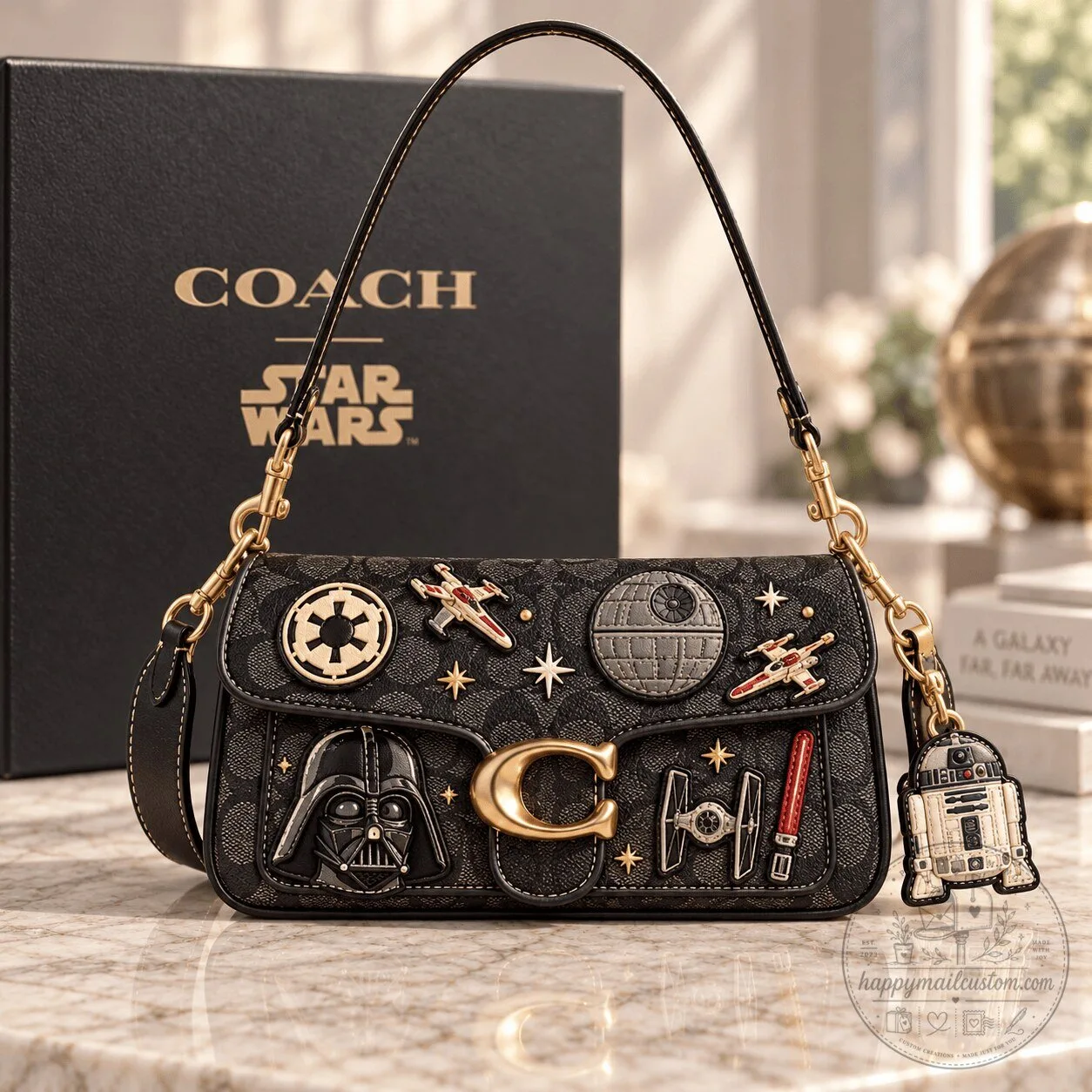 Star Wars Coach Signature Monogram Darth Vader Death Star Shoulder Bag