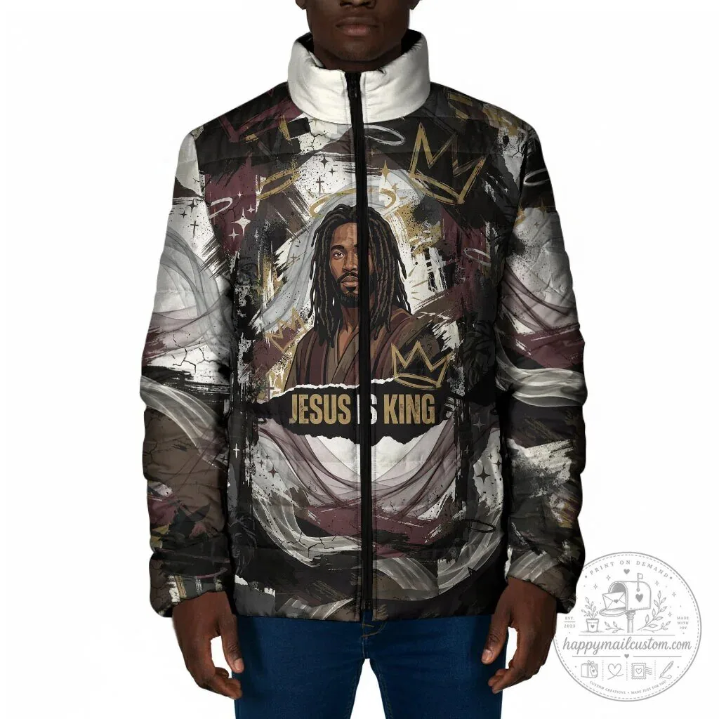 Jesus Is King Lion of Judah Christian Faith Padded Winter Jacket