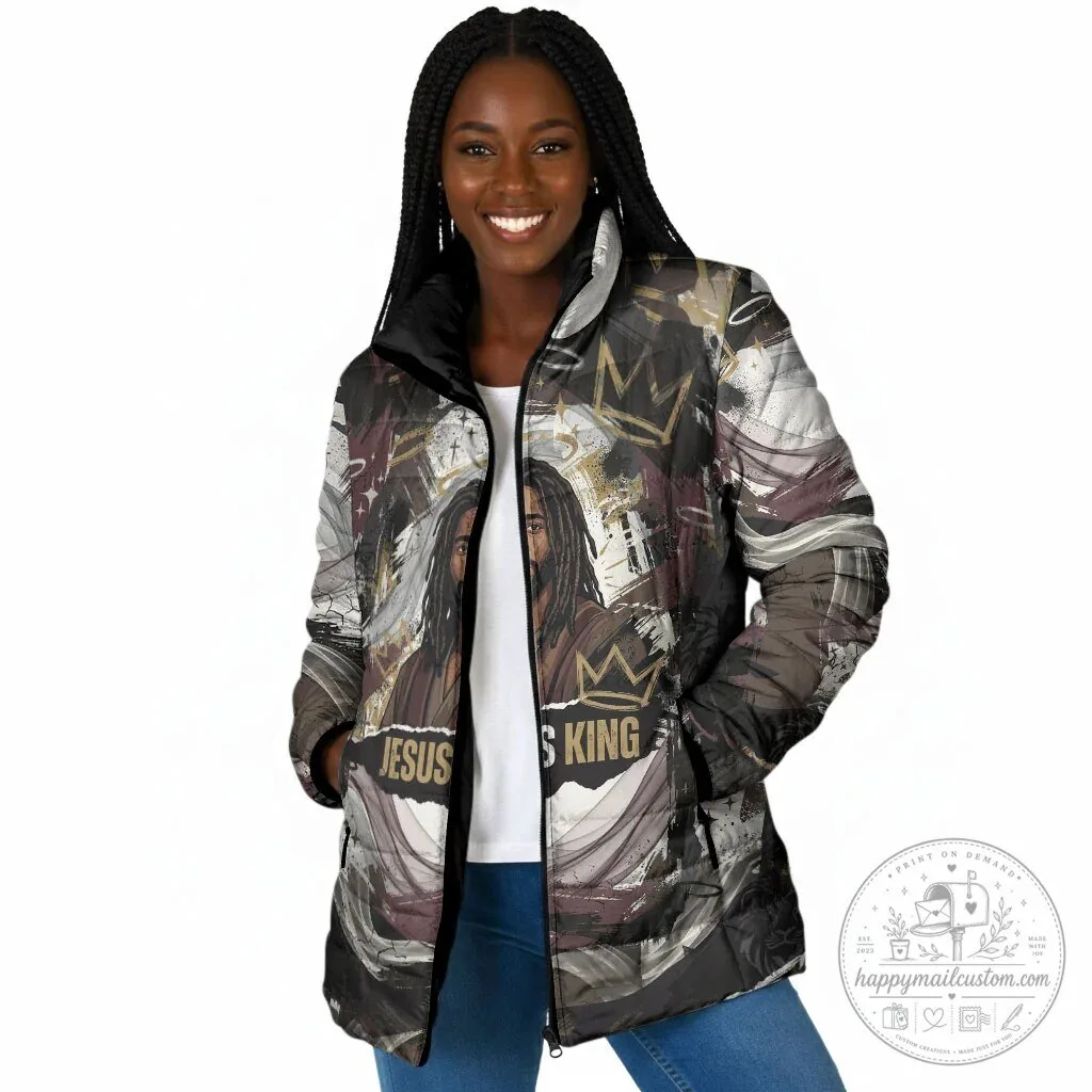 Jesus Is King Lion of Judah Christian Faith Padded Winter Jacket 13 Jesus Is King Lion of Judah Christian Faith Padded Winter Jacket