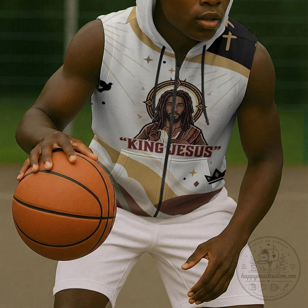 King Jesus African Black Christ Sleeveless Zip Hoodie Religious Christian Faith 10 King Jesus African Black Christ Sleeveless Zip Hoodie Religious Christian Faith