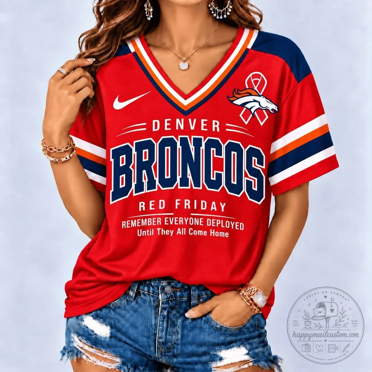 Denver Broncos Red Friday Remember Everyone Deployed Until They All Come Home Jersey 5 Denver Broncos Red Friday Remember Everyone Deployed Until They All Come Home Jersey