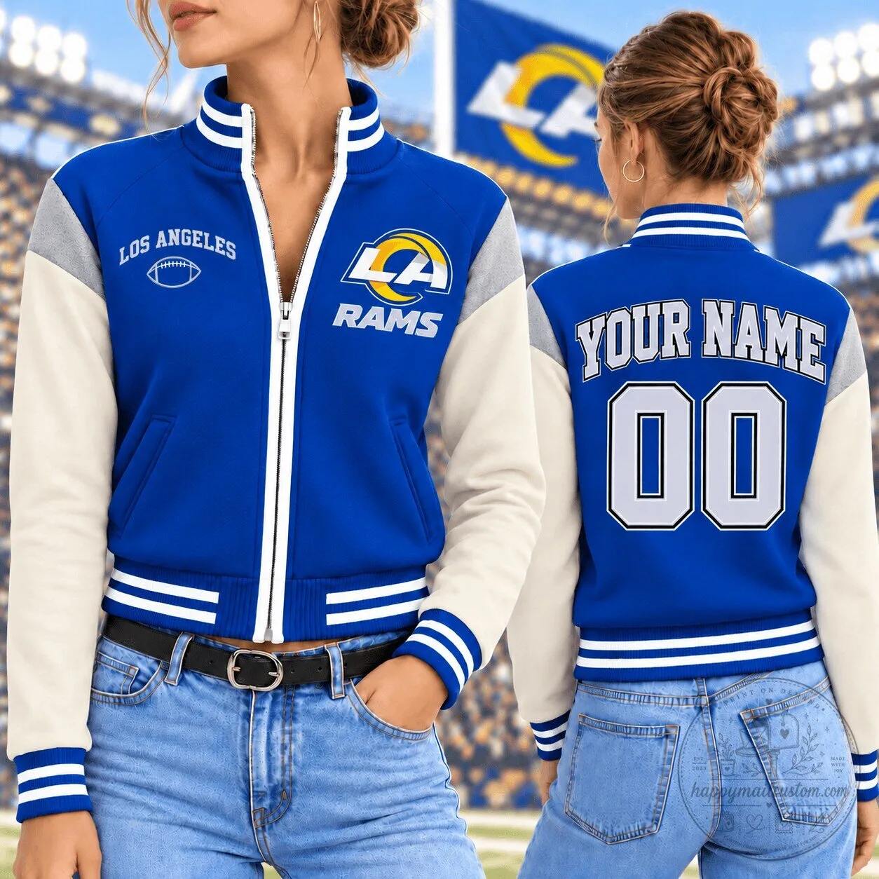 Los Angeles Rams Varsity Jacket NFL Football Team Apparel