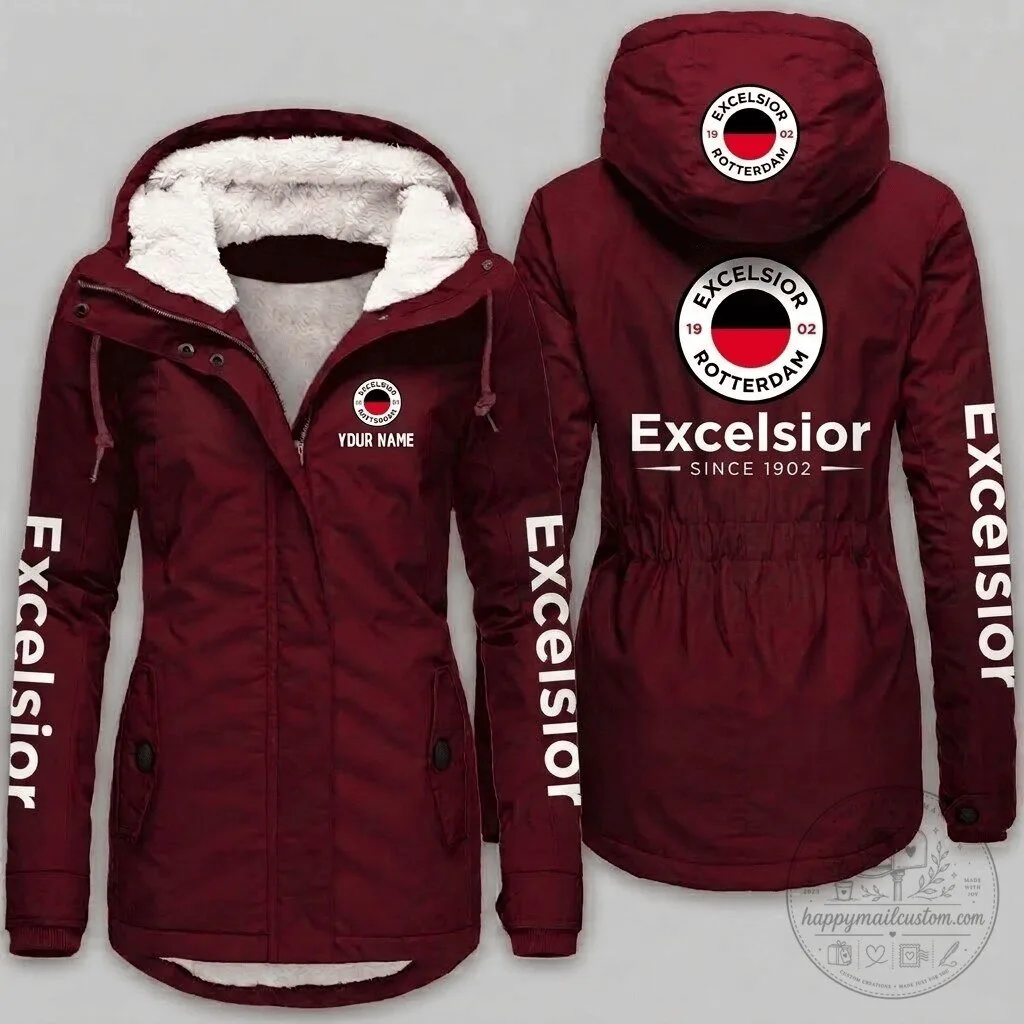 Excelsior Rotterdam Football Club Winter Fleece Jacket Custom Name
