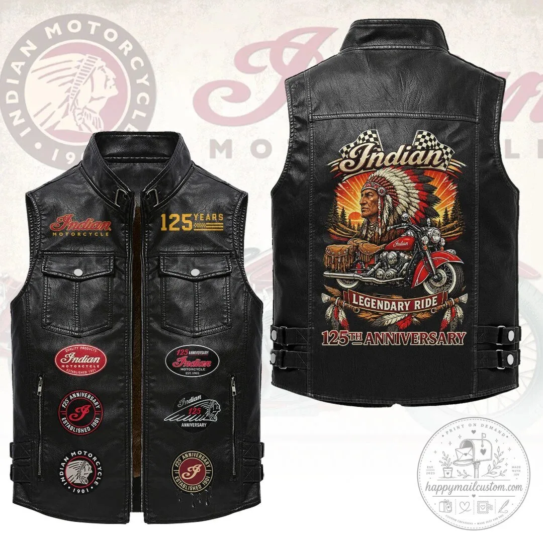 Indian Motorcycle 125th Anniversary Legendary Ride Leather Vest